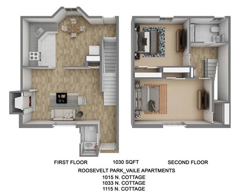 Floor plan for 2 beds, 1.5 baths, 1100 sqft